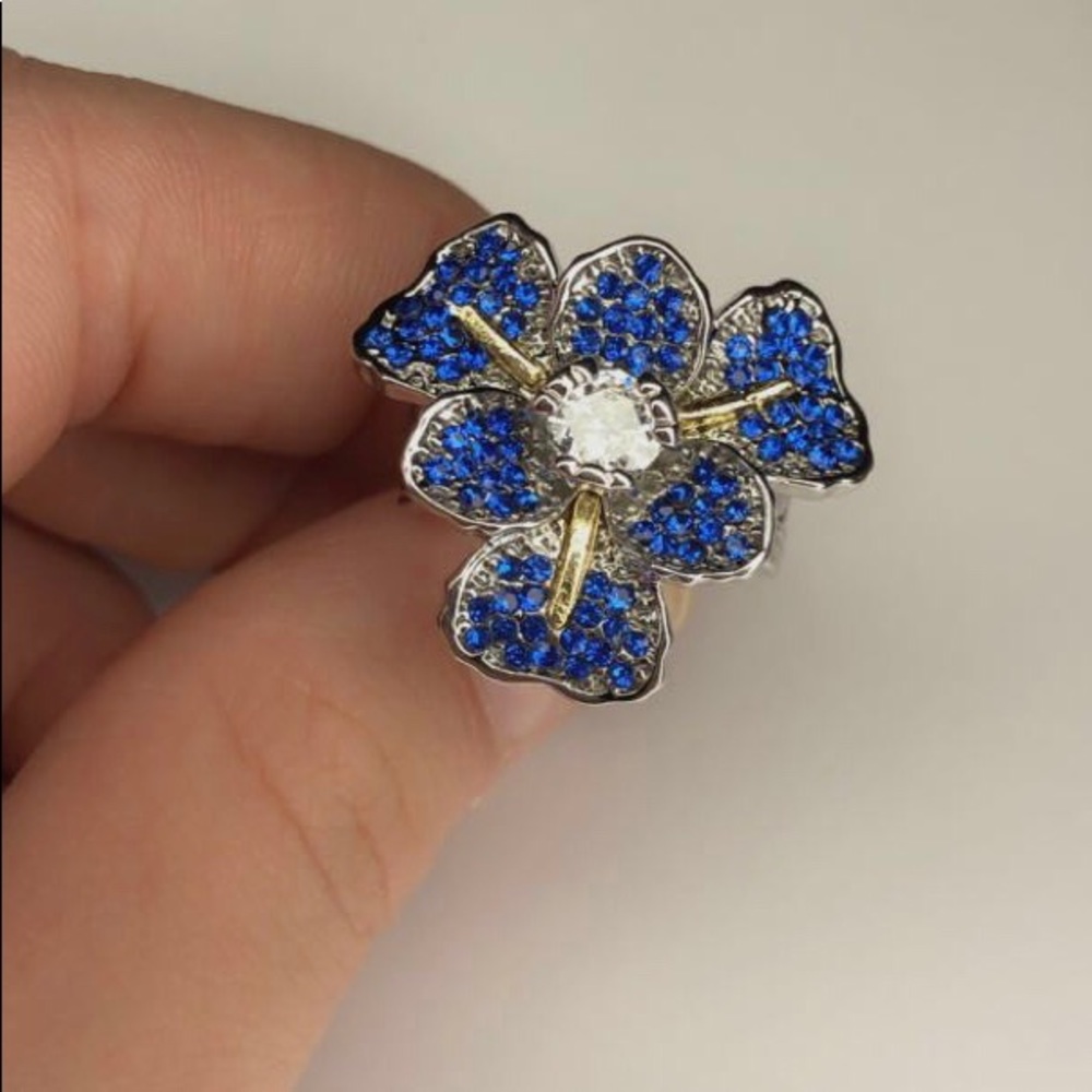 💎S925 Brand New Blue Flower Ring